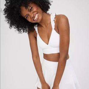 Aerie white ruffle bralette